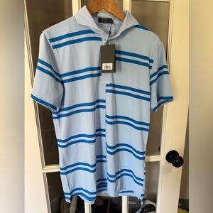 G/Fore NWT Golf Polo Mens Size Medium-Offset Blue Stripes